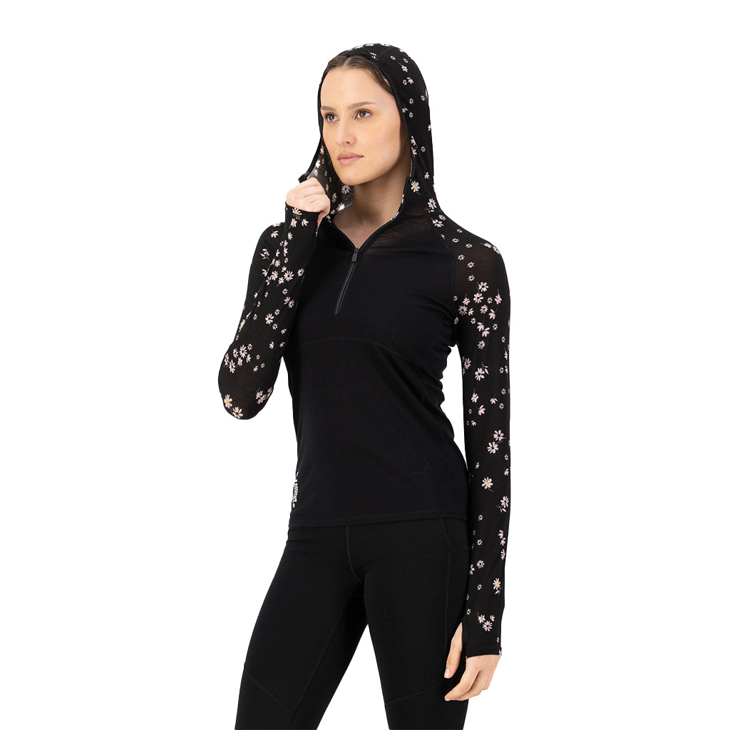 Bella Merino Long Sleeve Hood - Base Layer