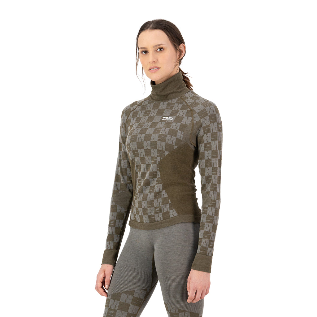 Ascender Merino Seamless Mock Neck Long Sleeve - Base Layer
