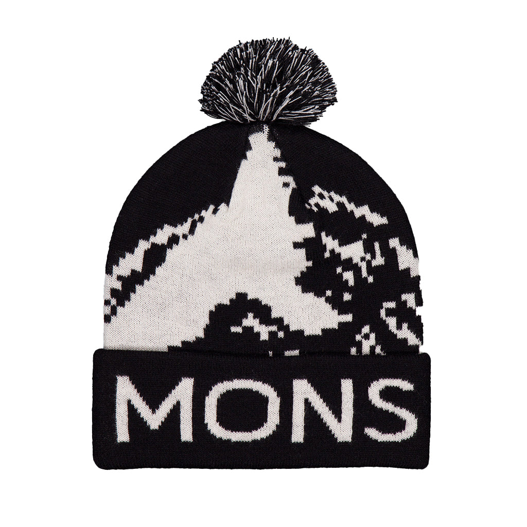 Mtn Pixel Merino Pom Pom Beanie - Beanie