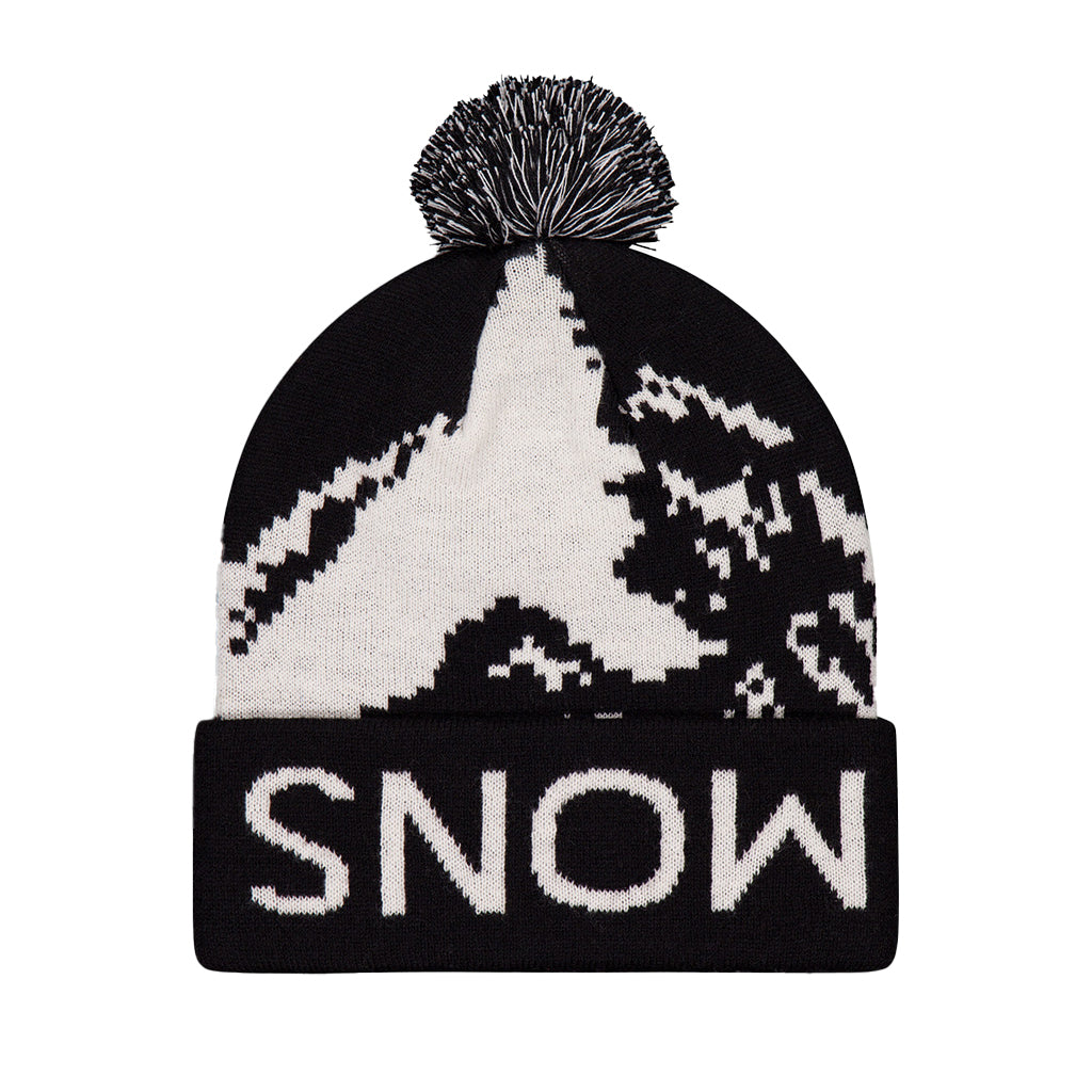 Mtn Pixel Merino Pom Pom Beanie - Beanie