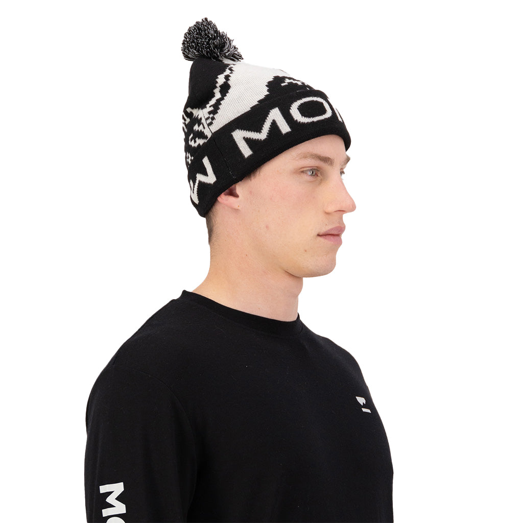 Mtn Pixel Merino Pom Pom Beanie - Beanie
