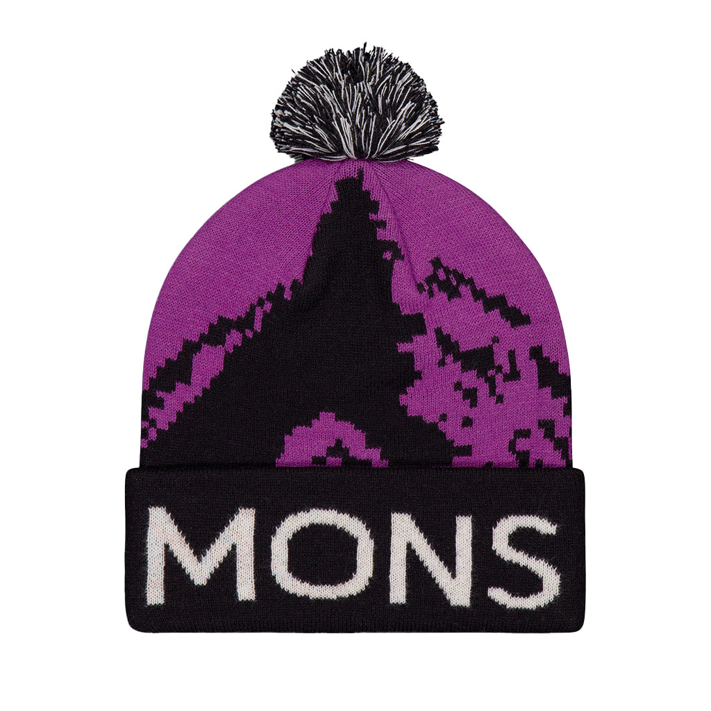 Mtn Pixel Merino Pom Pom Beanie - Beanie