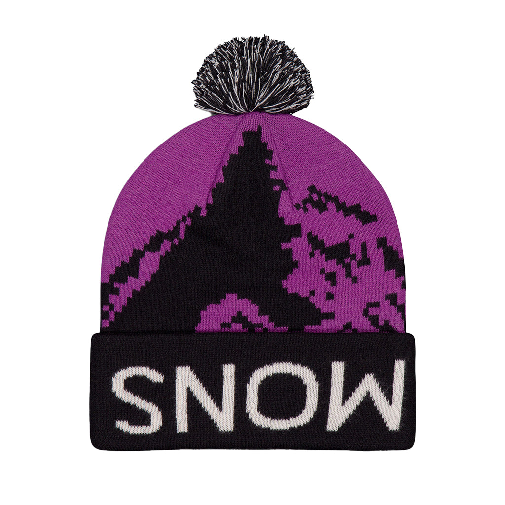 Mtn Pixel Merino Pom Pom Beanie - Beanie