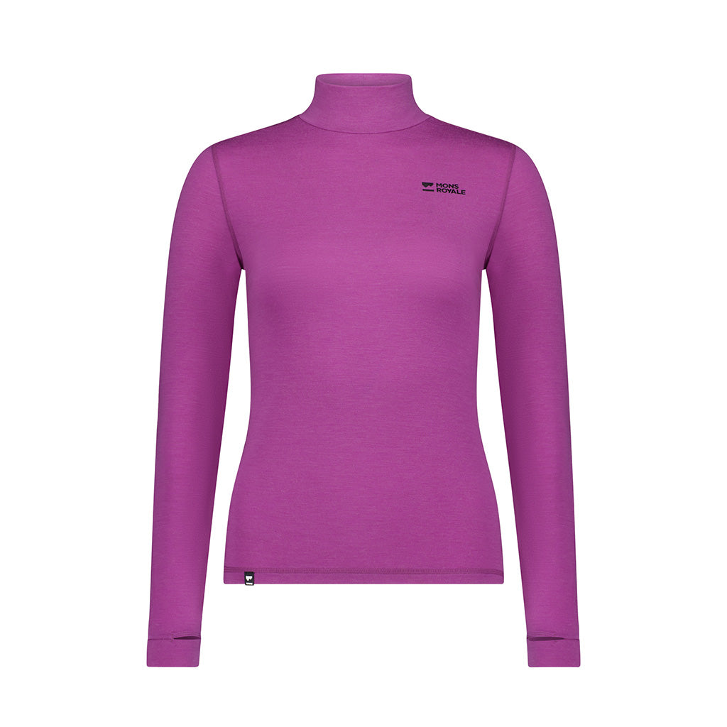 Cascade Merino Base Layer Mock Neck Long Sleeve - Base Layer