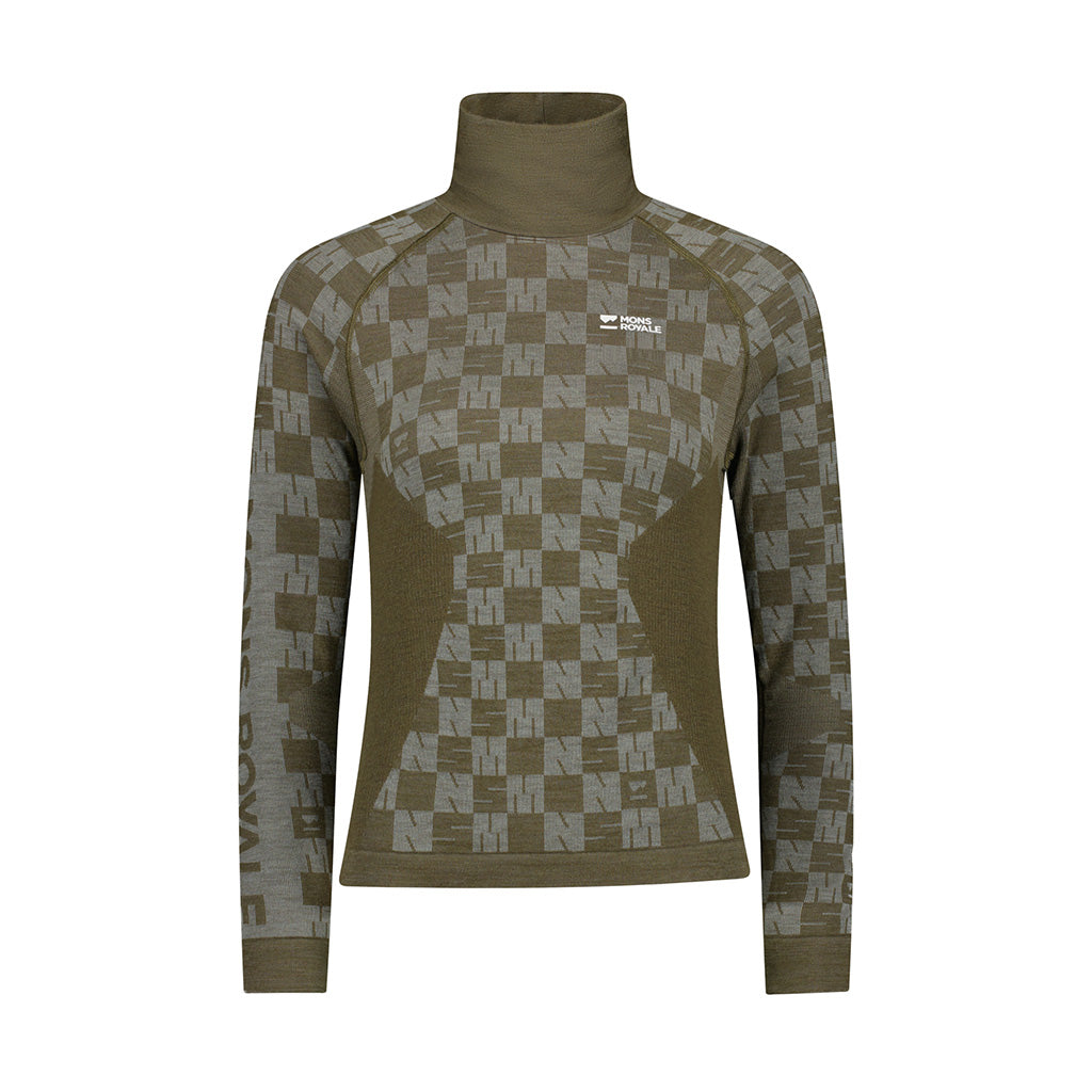 Ascender Merino Seamless Mock Neck Long Sleeve - Base Layer