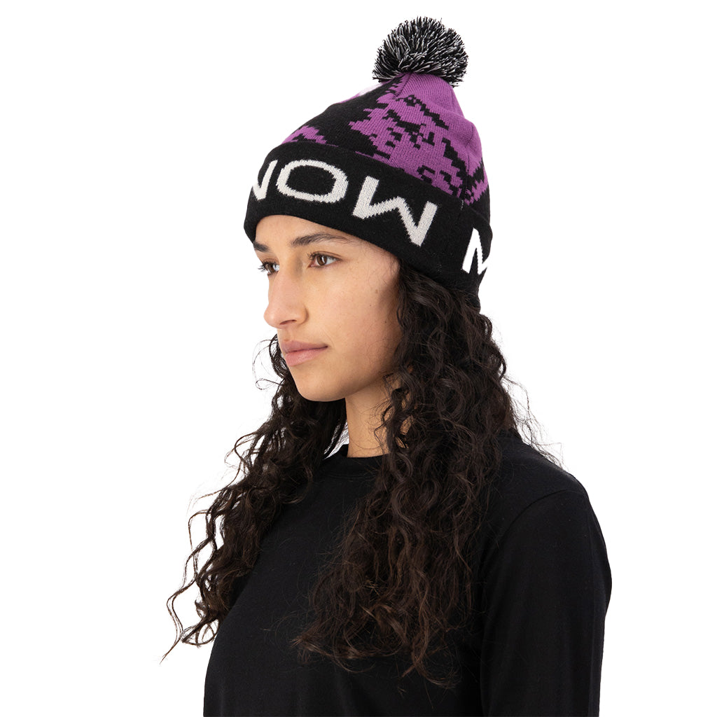 Mtn Pixel Merino Pom Pom Beanie - Beanie