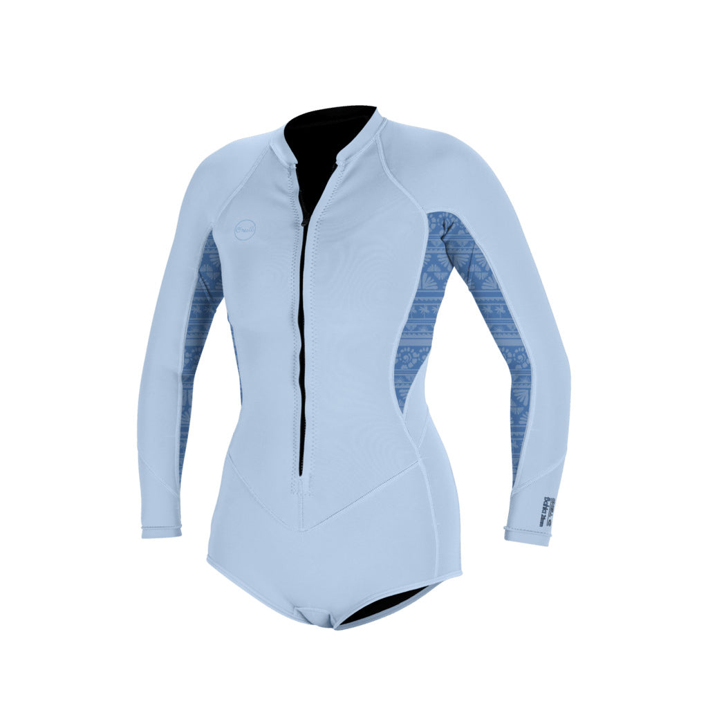 Wms Bahia 2/1 Front Zip L/S Short Spring - Neoprene bottom
