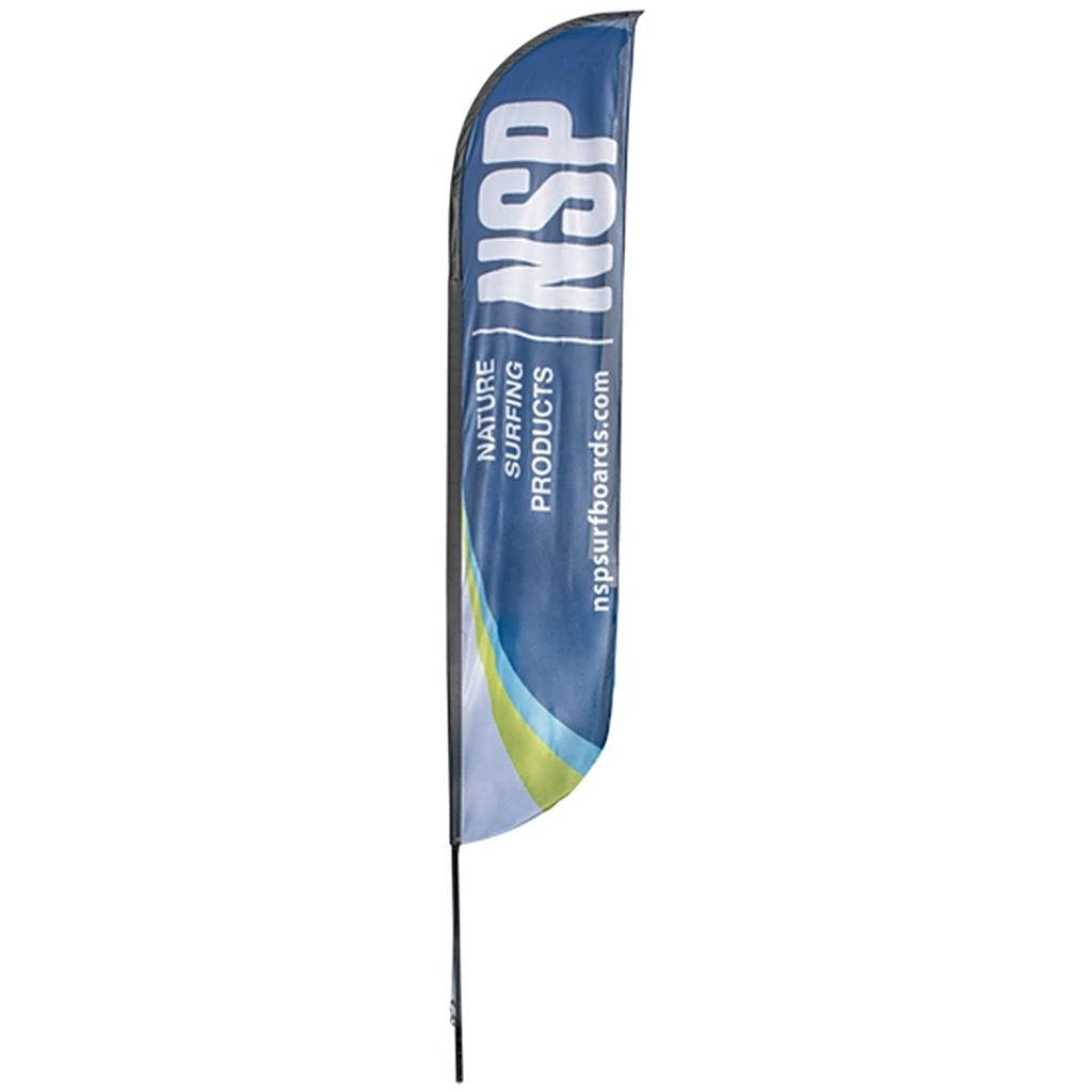 Beach Flag Set Blue & White Logo - B2B Equipment