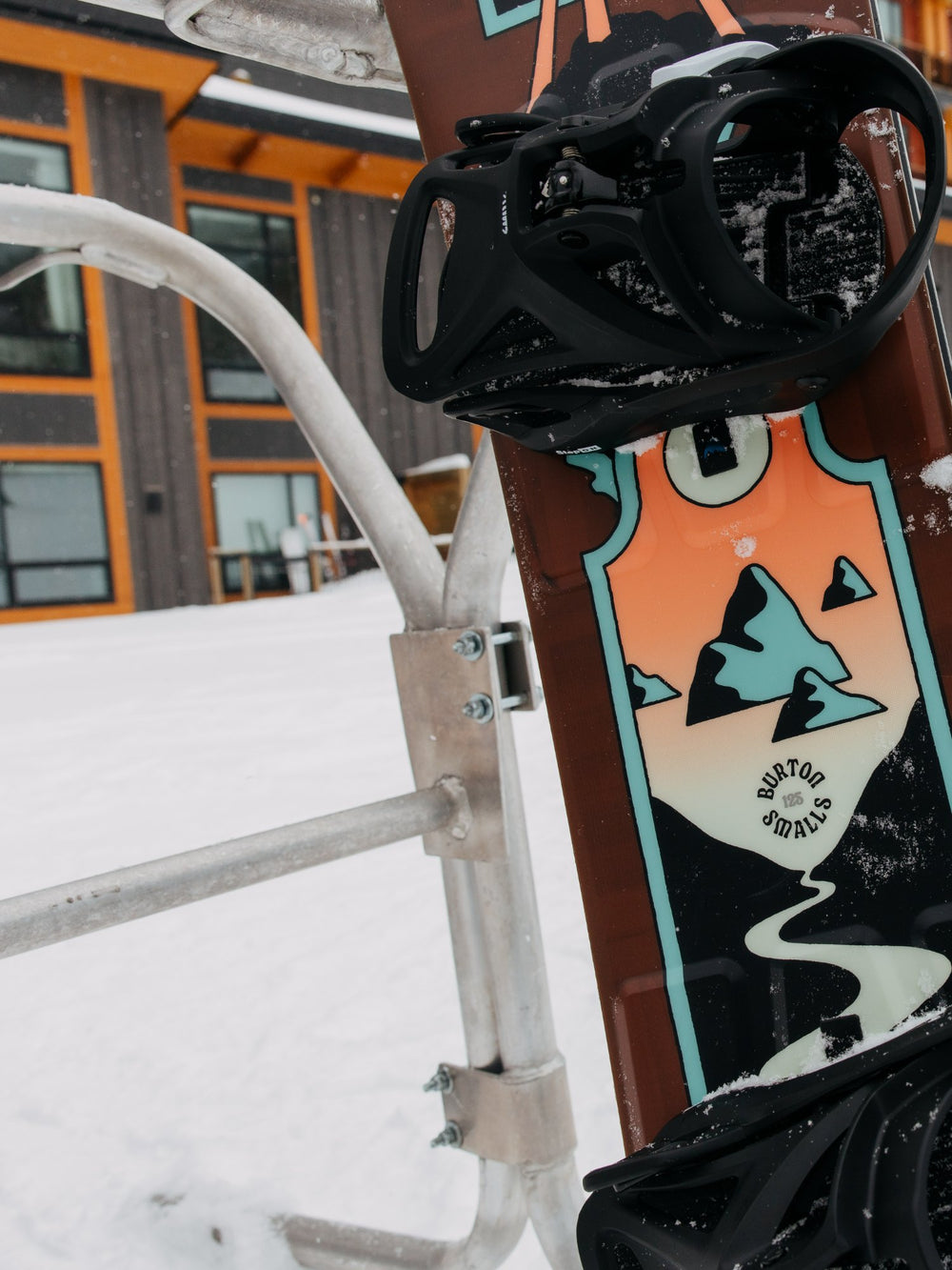 Kids snowboard with a Burton Step On binding